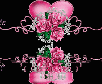 mes cheres amies je vous offre mon coeur et les roses avec